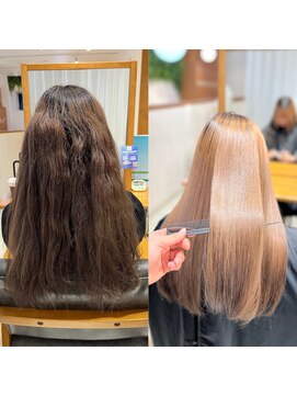 ビューブルー 亀戸錦糸町(VIEW BLUE) 美髪カールシアーカラーピンクブラウンエアリーロングセミディ