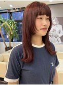 ◎顔まわりレイヤー/ワインレッド/ニュアンスカラー◎