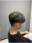 センターパート ニュアンスパーマ ハイライト
