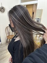 エトラ 渋谷店(etora)&nbsp;小顔 ネビージュ　グレージュハイライトカラー◎