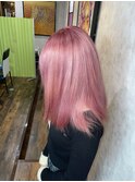 さくらピンクカラー  2回ブリーチ