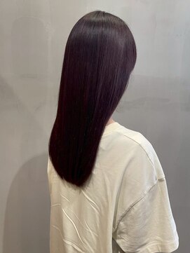 黒髪 透明感カラー 髪質改善 艶髪 20代 ストレート ヘッドスパ