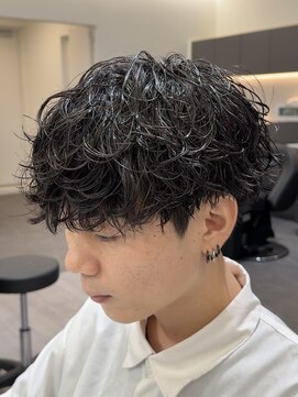 ビカムメンズヘアー 栄店(become men's hair) 2025年トレンド シャドウパーマ 無造作マッシュ