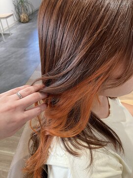 パプスドコワフュール 甲子園口店(Pap's de coiffeur) 西宮美容室/甲子園口美容室/パプス甲子園口/インナーオレンジ