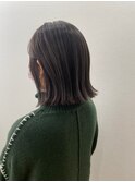 ダークカラー_マロンベージュ Aラインボブ かきあげ