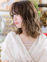 カバーヘア ブリス 上尾西口店(COVER HAIR bliss) ★斜めバング大人ハイライトカラーこなれミディ20代30代40代★8