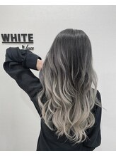 アンダーバーホワイト 西宮店(_WHITE) バレイヤージュ　ホワイトグレージュ　デザインカラー