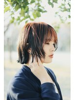 ヒトヘアースマイル 各務原(hito hair×smile)&nbsp;ミディアムボブ×オレンジ