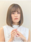 ボブ/透明感アッシュベージュ