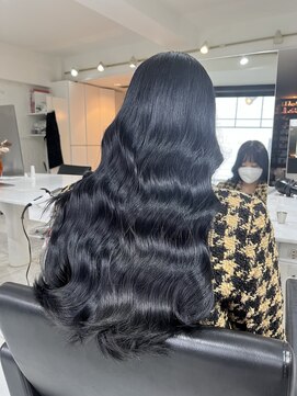 ブレンド 渋谷(BLend) グレージュマチルダボブインナーグレージュ 前髪 　ブルー