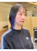 透け感小顔インナーカラー☆ラベンダーベージュくすみカラー