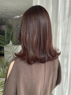 ヘアメイク ミチ 富田店(HAIRMAKE MICHI) 【MICHI富田店 杉本郁美】外ハネ ブラウンハイライトカラー 艶感