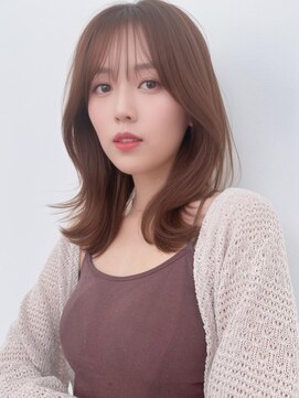 ユーフォリア 池袋東口駅前店(Euphoria) 2wayバング韓国前髪シースルーミディアムくびれヘア顔周り