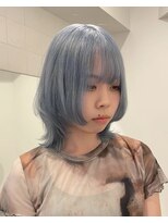 ラフ 立川(Laff)&nbsp;ペールブルー/水色カラー/ケアブリーチ/ダブルカラー/ハイトーン