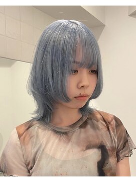 ラフ 立川(Laff) ペールブルー/水色カラー/ケアブリーチ/ダブルカラー/ハイトーン