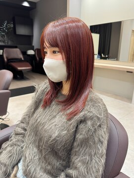 シュク 高円寺(SYUK) 加藤【高円寺】レイヤーカット/レッドオレンジブラウン