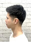 メンズ／ツーブロック／束感ショート／アップバング／刈り上げ