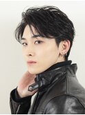 メンズソフトツーブロックセンターパートニュアンスパーマ