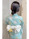 浴衣の着付け+タイトなカチモリヘアアレンジ