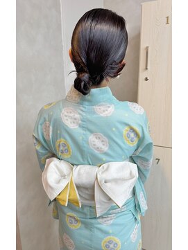 キイ ギンザ(k.e.y GINZA) 浴衣の着付け+タイトなカチモリヘアアレンジ