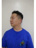 メンズカットアップバングスパイキーショートブルーブラック0803
