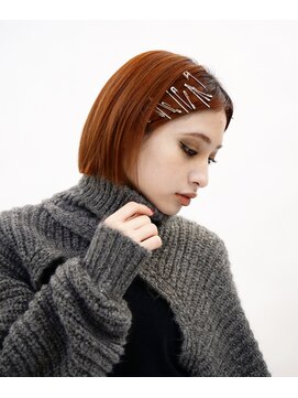 ヴァーディ オモテサンドウ(Vardy omotesando) orange/オレンジブラウン ボブ ハイトーン ブリーチ モード