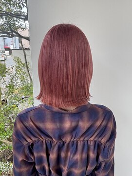 ユウヘアー 本山店(U Hair) ピンクベージュ/切りっぱなしボブ/高保湿トリートメント