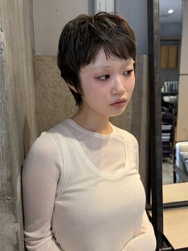 ネロ ヘアサロン 渋谷(NERO HAIR SALON) ベリーショートパーマ×オリーブベージュ【眞下秋歩】
