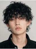 渋谷メンズパーマルーズパーマシャドウパーマッシュウルフゆるめ