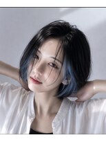 カノウ(Know) 韓国風ショートヘア&アンブレラカラー(ブルー)