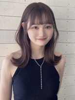 ルノン フィージュ(LUNON fieju)&nbsp;ダークパープルナチュラルショートミルクブラウンダウンバング