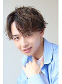 MEN'S HAIRアッシュブラックマッシュパーマ