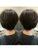 大人ナチュラルショート×暗髪スタイル40代50代