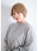 【UNIX港北店】こなれベージュショート#金髪ショート#ブリーチ