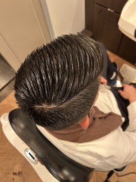バーバーブロス 吉祥寺店(BARBER BROS) 【Barber BROS.】サイドパート七三分け パートライン バーバー