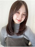 ストレートミディアム レイヤーハッシュカット 簡単スタイリング