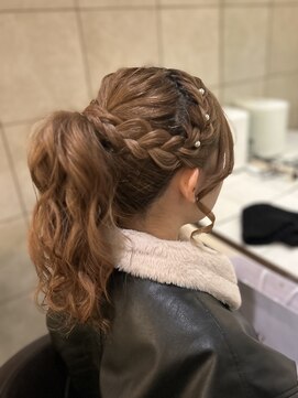 セットサロンフレア ヘアセット/ボブルフ/ショコラベージュ/カール/ベビーバング