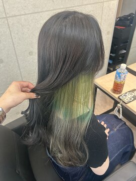 スターズ 渋谷(STARS) インナー 2トーンカラー グリーン グレージュ