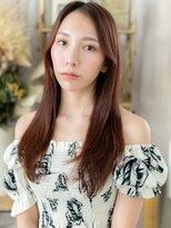 カバーヘア イヴ 戸頭店(COVER HAIR EVE)&nbsp;かきあげバング艶感ストレートセンターパートa戸頭20代30代40代