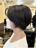 30代40代50代大人丸みショートカット髪質改善根元パーマ白髪染め