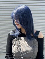 ソレイユトウキョウシブヤ(SOLEIL TOKYO shibuya)&nbsp;ロング顔周りレイヤーブリーチ個性派ブルーカラー