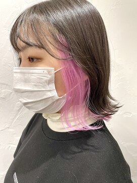 ポプルス(popls) ボブ/インナーカラー/イヤリングカラー/推しカラー/ピンク