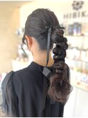 お呼ばれヘアセット：あみおろしスタイル