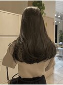 オリーブベージュ/オリーブカラー赤み消しカラー/ロングヘア