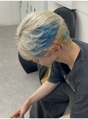 ブルーブラック/スペインカール/スパイキーショート/渋谷