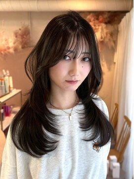 ユニ 表参道(uni) #76/くびれヘア/アプリコットオレンジ/ハイライトカラー/表参道