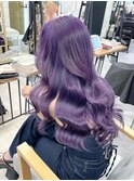 くびれヘアアプリコットオレンジハイライトカラーブルーカラー