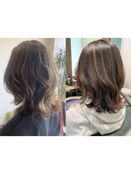 【駐車場◎/熱田区】透明感たっぷりの似合せカラー◎気になる白髪も似合せデザインカラーで流行スタイルに