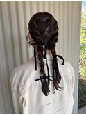 ヘアアレンジ/ヘアセット/リボンヘア
