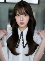 エインアンリー 明治神宮前(AIN.ANLY.)&nbsp;モーヴピンクベージュカラー韓国レイヤースタイル前髪カット